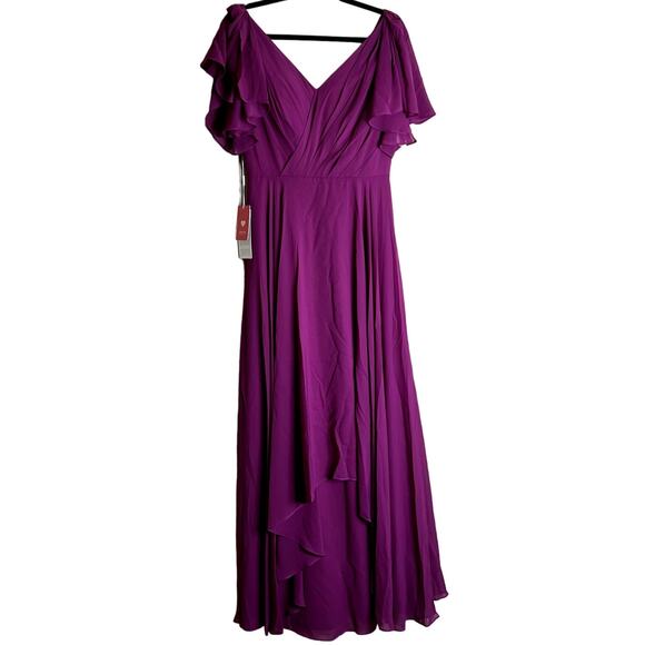 JJ'S House A-line Dress Women Sz 10 Orchid V-Neck Bridesmaid Party Prom NEW - Picture 1 of 13